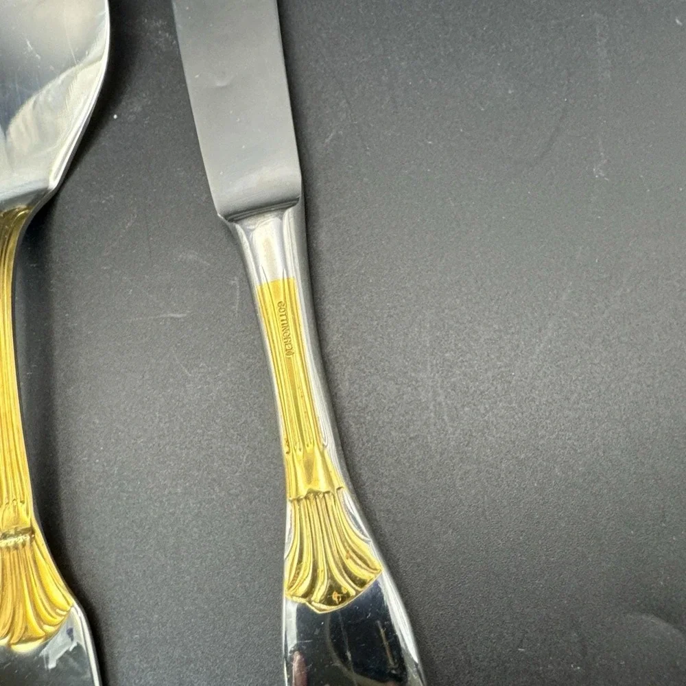Gottinghen Cake‎ Knife Server 18/10 Stainless Steel Plated With 24K Gold ITALY